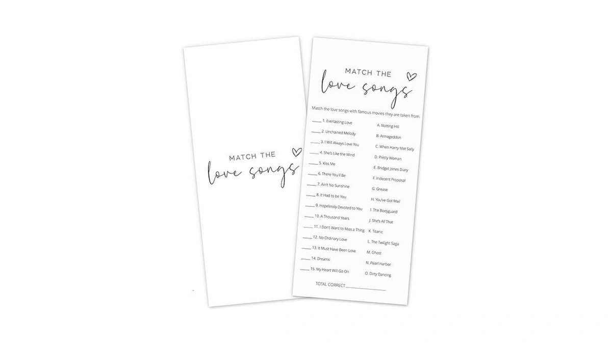 Dtlgtg Bridal Shower Game Cards - Match The Love... - Coupon