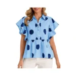 Cicy Bell Womens Polka Dot Babydoll Tops Peplum... - Coupon