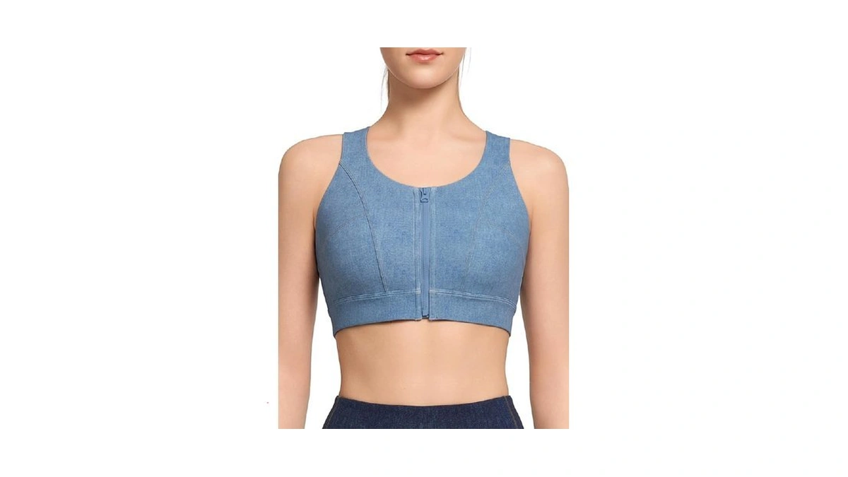 Yvette Zip Front Sports Bras For Women High Impact... - Coupon