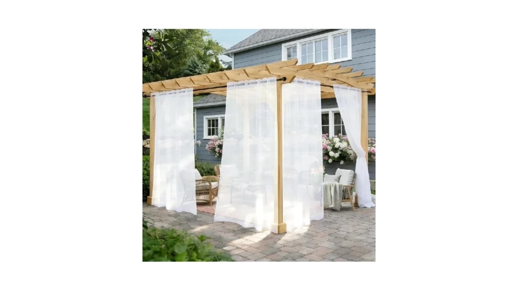 Awnmeow Outdoor Sheer Curtains For Patio Waterproof... - Coupon