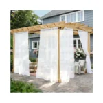 Awnmeow Outdoor Sheer Curtains For Patio Waterproof... - Coupon