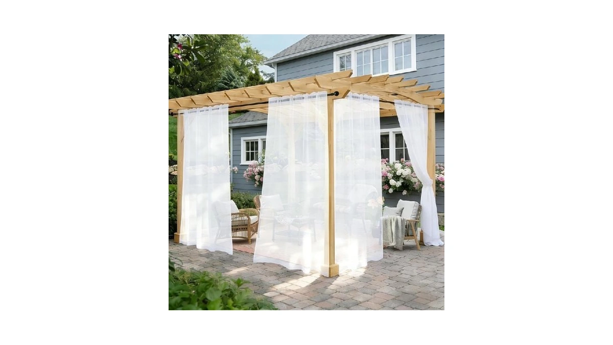 Awnmeow Outdoor Sheer Curtains For Patio Waterproof... - Coupon