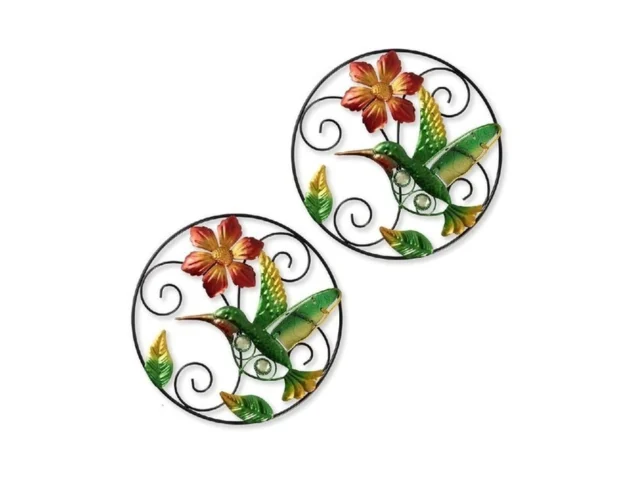 Jusimux Round Flower Wall Art Decor 2 Pack Metal… – Coupon