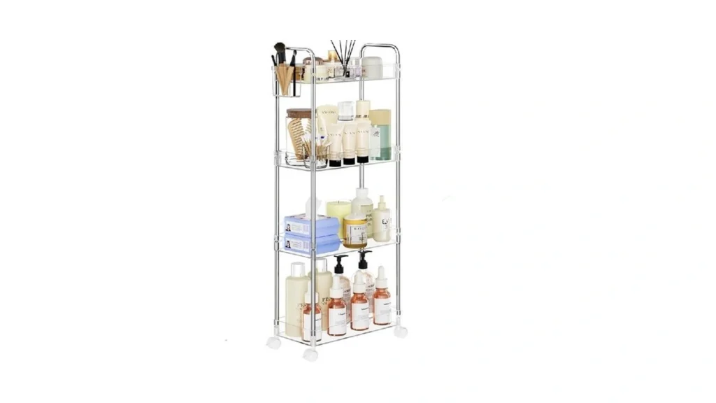 Spacekeeper Acrylic Rolling Storage Cart 4 Tier... - Coupon