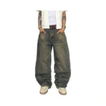 Qgrswbc Mens Wide Leg Jeans Super Baggy Pants Y2k... - Coupon