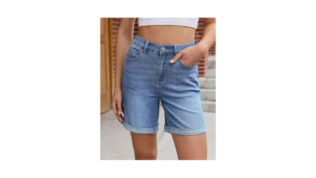 Vetinee Womens Shorts Casual High Waisted Jean... - Coupon