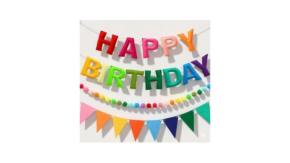 3d Happy Birthday Banner Set Pre-strung Reusable... - Coupon
