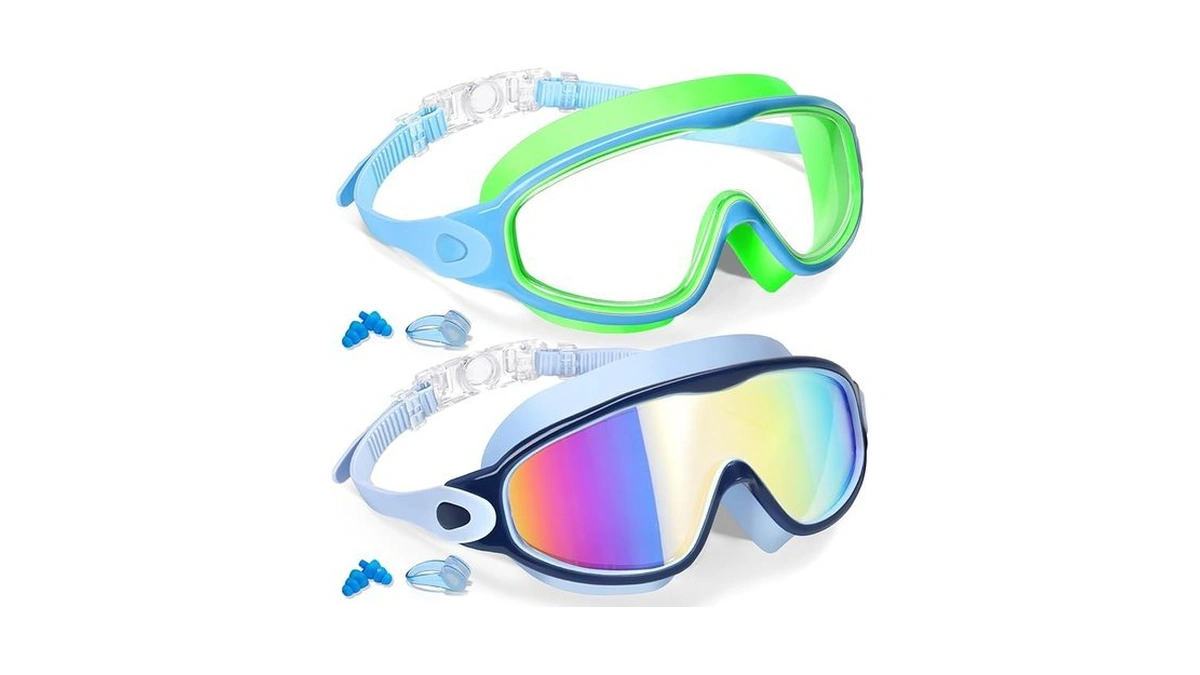 Keary 2 Pack Swim Goggles For Kids 6-14 8-14 Kids... - Coupon