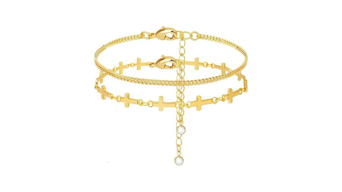 Poxtex Gold Cross Bracelets For Women Gold Jewelry... - Coupon
