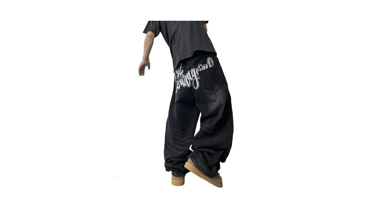 Qgrswbc Men S Super Baggy Jeans Wide Leg Denim... - Coupon