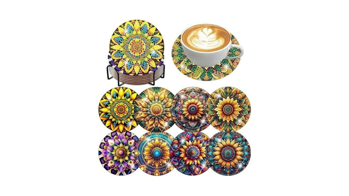 Mrpwnle 8pcs Diamond Art Coasters Kits Mandala... - Coupon