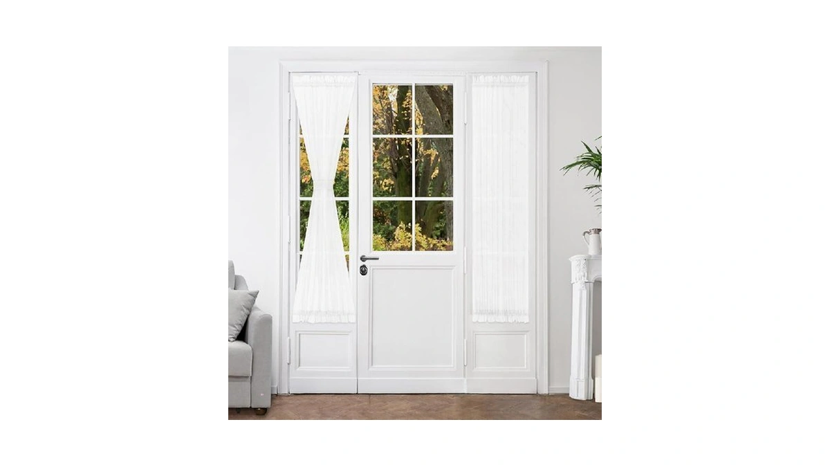 Homeideas Side Door Window Curtains With Rod Pocket... - Coupon