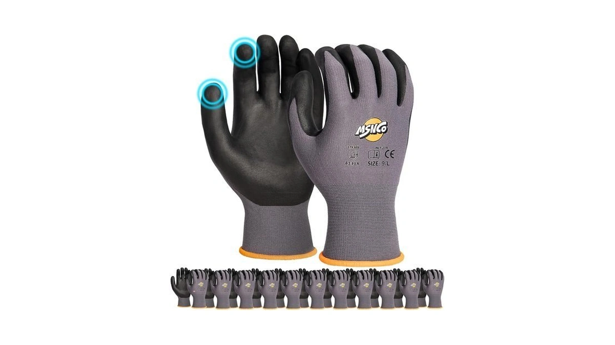 Msnco Safety Work Gloves 6 12 Pairs Micro Foam... - Coupon