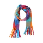 Gxihouslgc Winter Women Warm Rainbow Scarf Cold... - Coupon