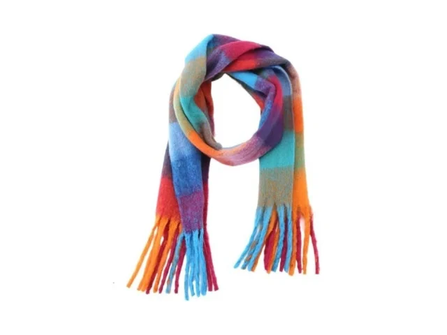 Gxihouslgc Winter Women Warm Rainbow Scarf Cold… – Coupon