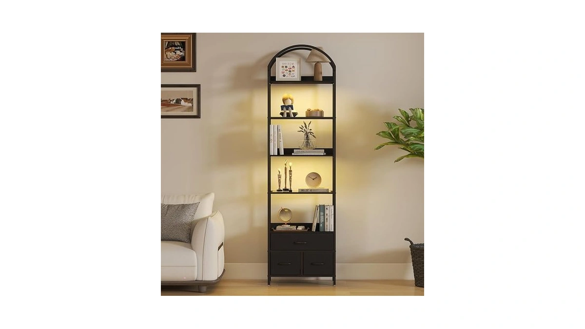 Turosur 83 4 Tall Narrow Bookshelf With 3 Drawers... - Coupon