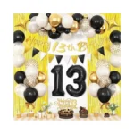 13th Birthday Decorations For Boys Black Gold And... - Coupon