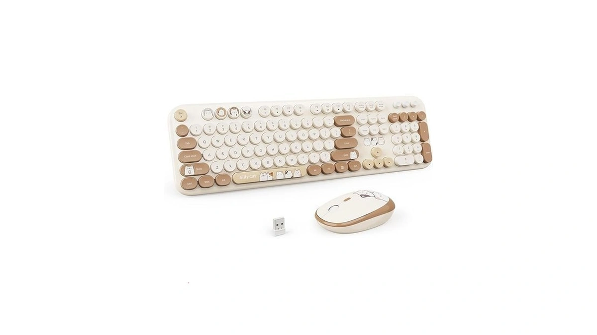 Wireless Keyboard And Mouse Combo 2 4ghz Typewriter... - Coupon