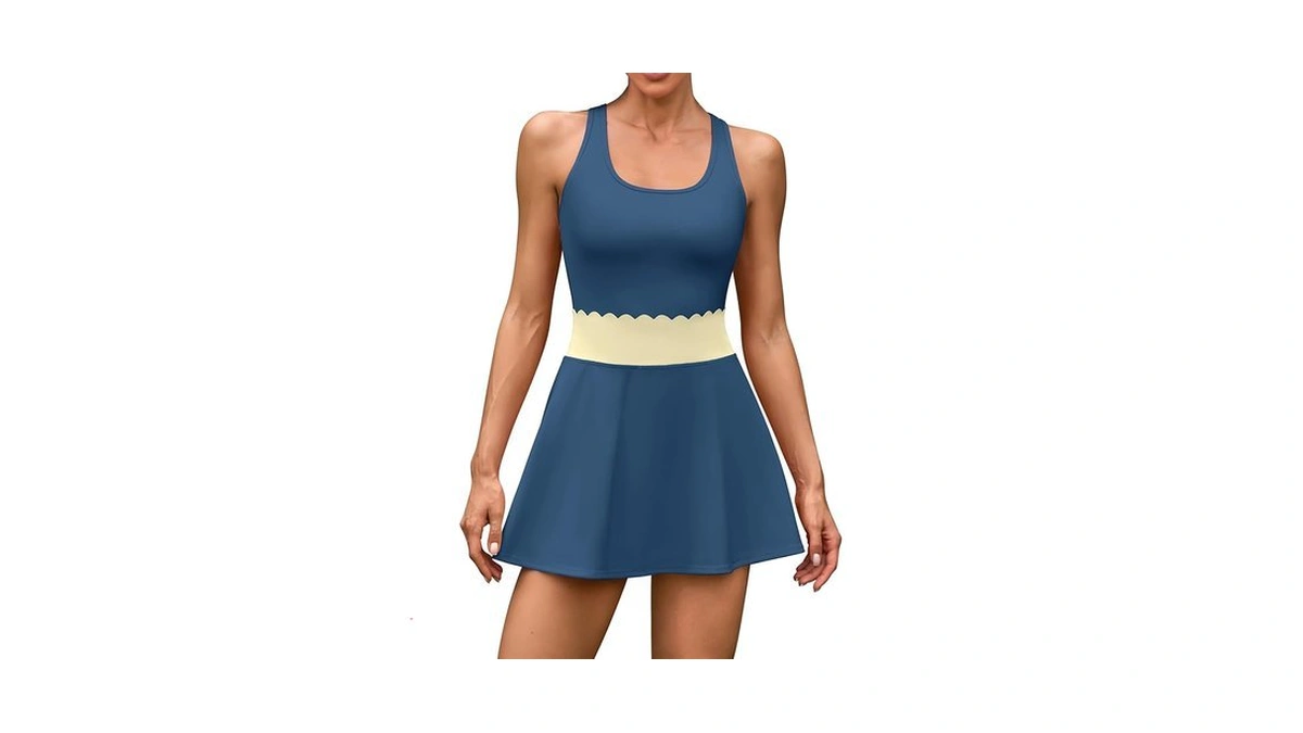 Attraco Tennis Dress Sets For Women Scalloped... - Coupon