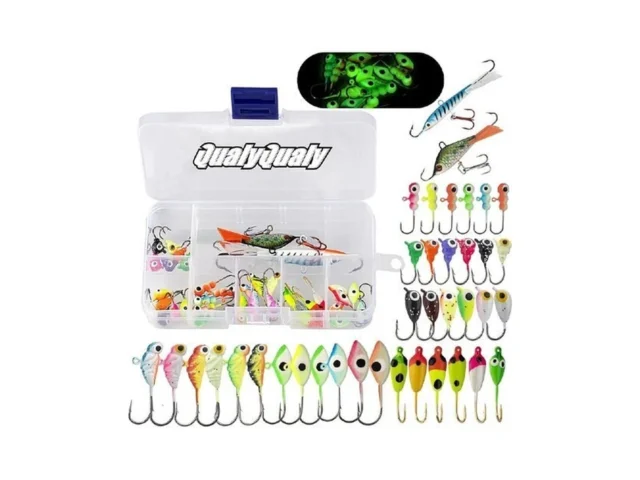Qualyqualy Ice Fishing Jigs Kit 38pcs Ice Fishing… – Coupon