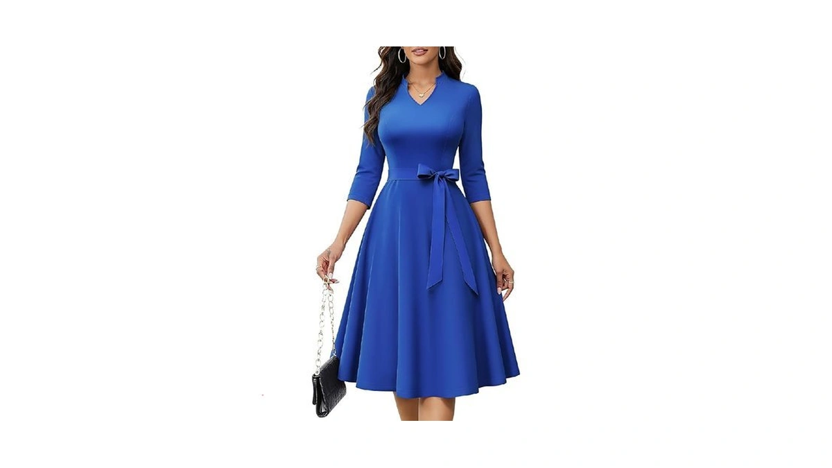 Homrain Midi Dress With Pockets Church Cocktail Fit... - Coupon
