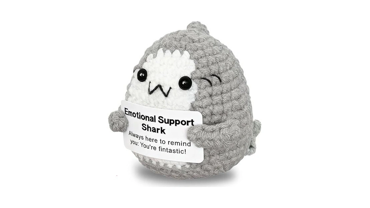 Shark Gifts Cool Stuff Positive Crochet Animals... - Coupon