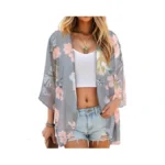 Women S Kimono Cover Up Floral Print 3 4 Sleeve... - Coupon
