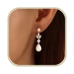 Pearl Earrings For Women 14k Gold Plated Dangle... - Coupon