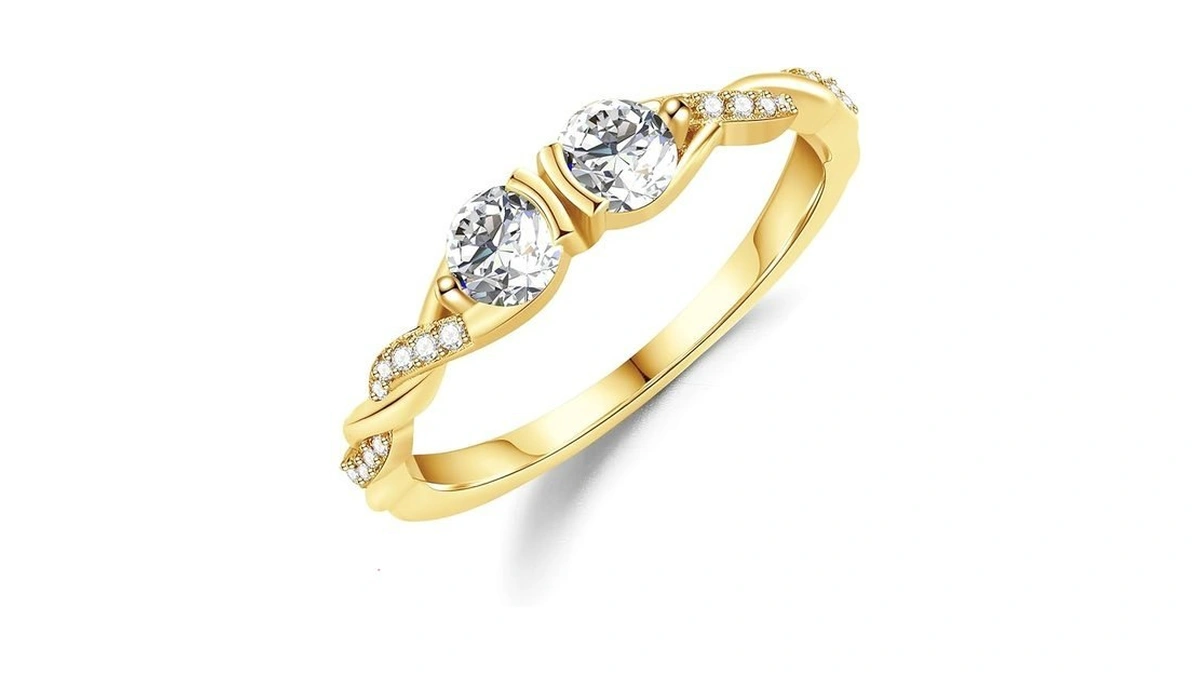 Fimewon Promise Rings For Her 18k Gold Plated Rings... - Coupon