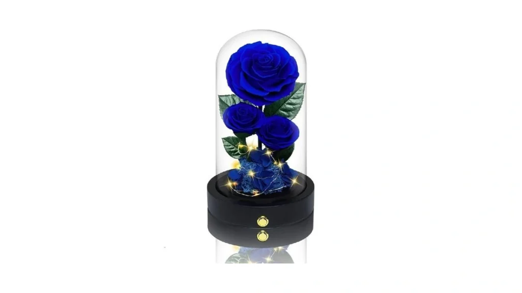 Vryblos 3 Preserved Flowers Roses In Glass Dome For... - Coupon