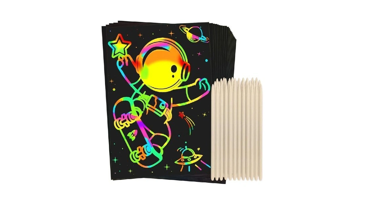 Zmlm Scratch Rainbow Art Paper Set - 100pcs Magic... - Coupon