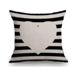 Ssoiu Black Stripes With Heart Design Throw Pillow... - Coupon