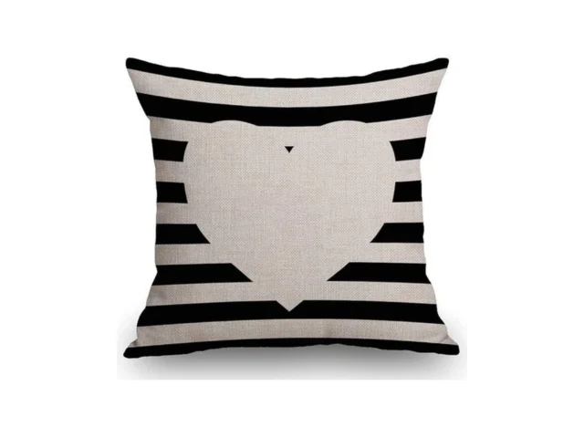 Ssoiu Black Stripes With Heart Design Throw Pillow… – Coupon