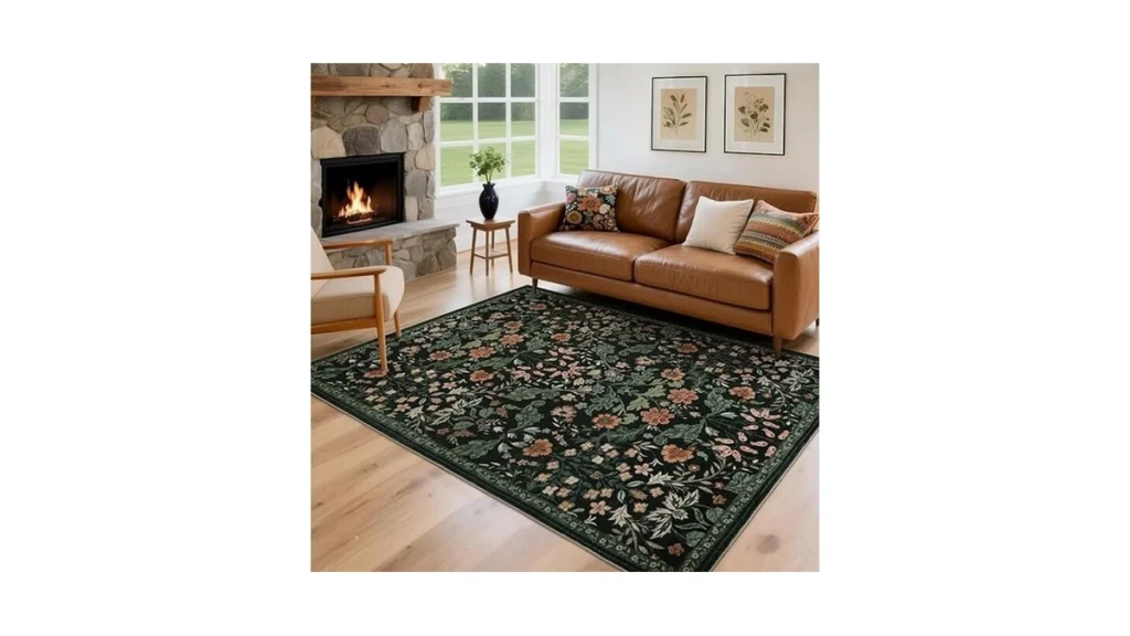 Floral Area Rug For Living Room 5x7 Washable Soft... - Coupon