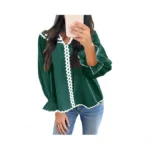 Cicy Bell Womens Ruffle Puff Sleeve Blouse V Neck... - Coupon