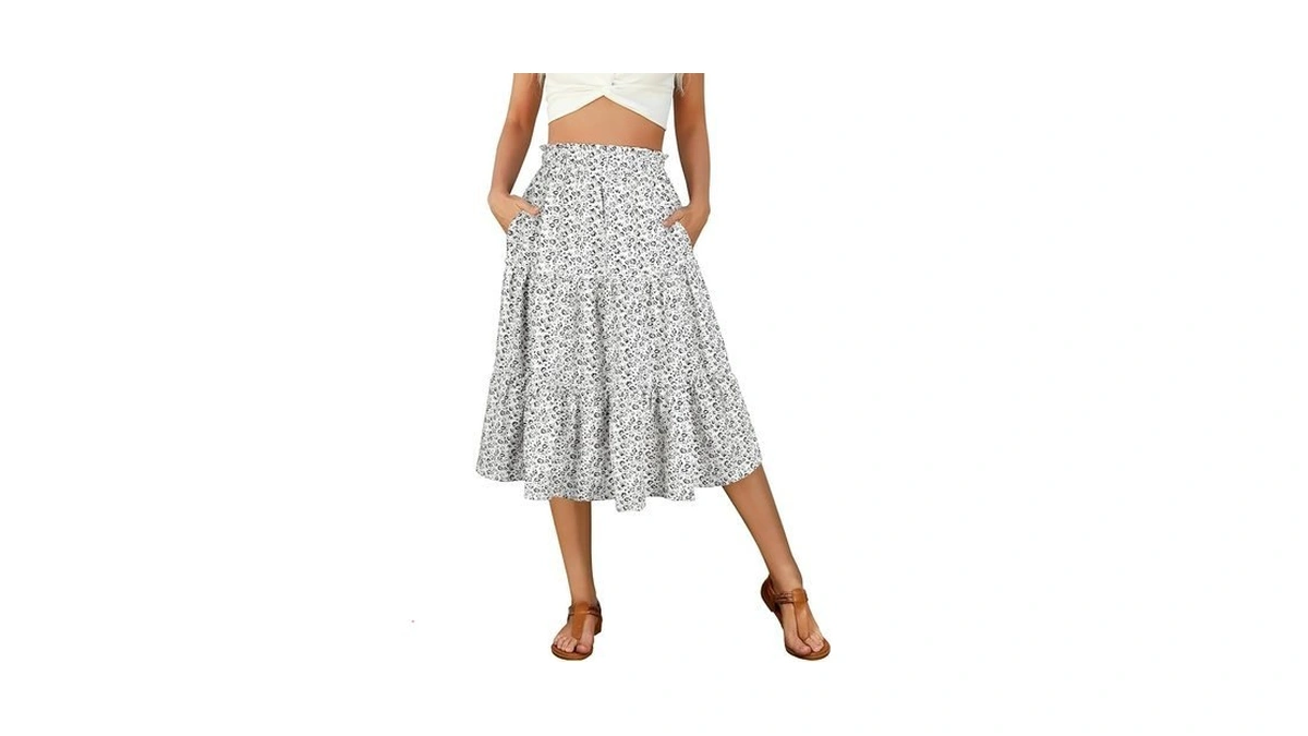 Berydress Womens White Skirt With Pockets 2025 High... - Coupon