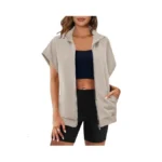 Fisoew Women S Zip Up Sweatshirts Sleeveless... - Coupon