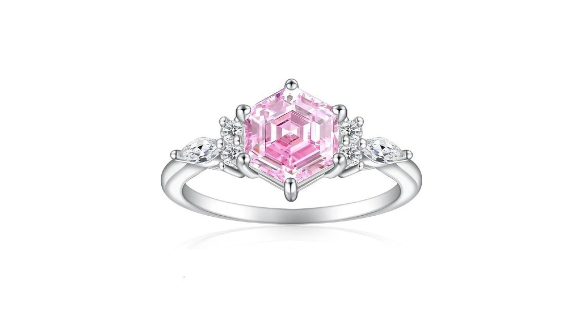 Cijisx Birthstone Ring 925 Sterling Silver Hexagon... - Coupon