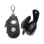 Skvoen Black Genuine Leather Car Key Pouch Fob Case... - Coupon