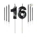 Black Birthday Candles Number 16 Candle With 6pcs... - Coupon