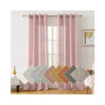 Homeideas Pink Linen Textured Sheer Curtains 108... - Coupon