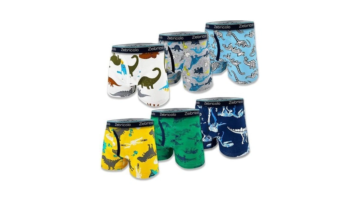 Zebricolo Dino Theme Boys Boxer Briefs - Soft... - Coupon