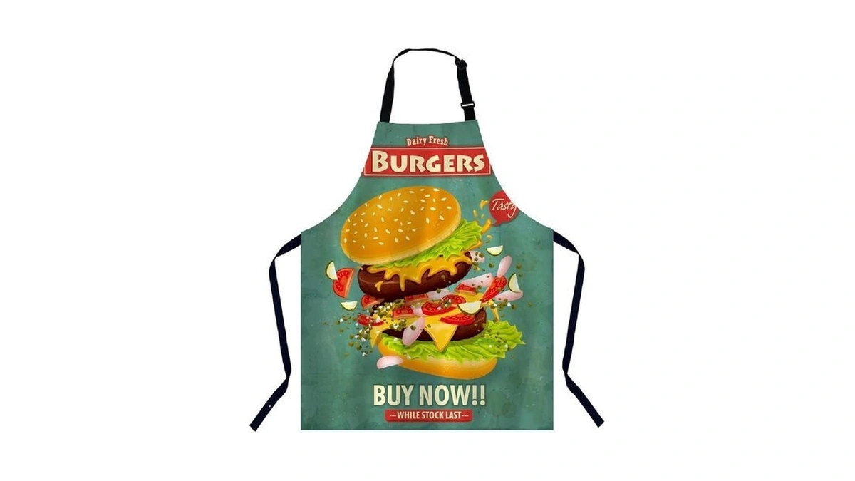 Xuwenz Vintage Burger Poster Chefs Apron Cooking... - Coupon