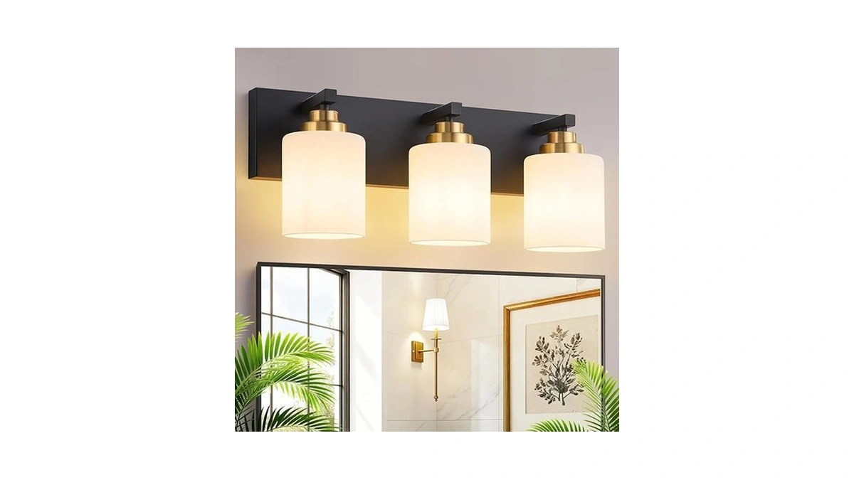 Vanity Lights For Bathroom 3-light Black And Gold... - Coupon
