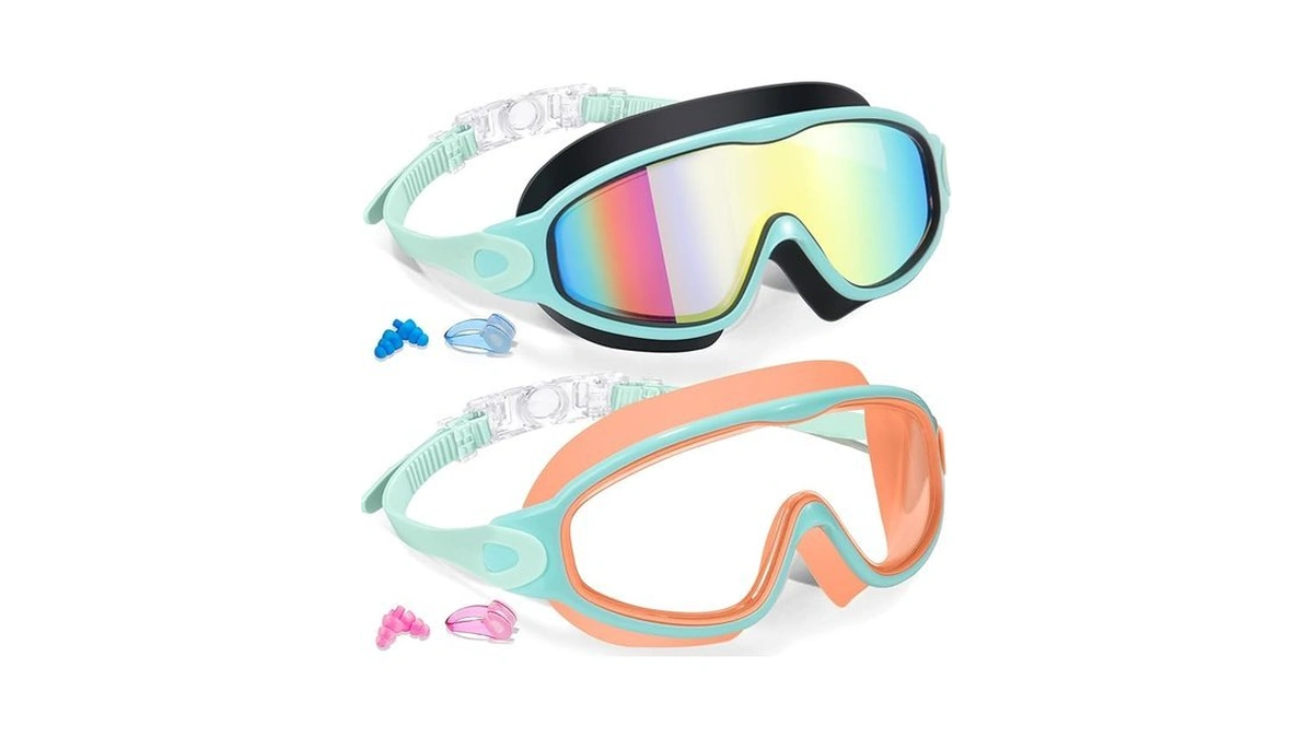 Keary 2 Pack Swim Goggles For Kids 6-14 8-14 Kids... - Coupon