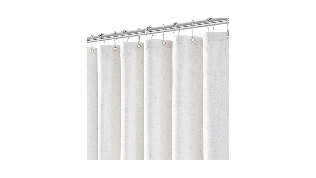 Jolilight White Linen Shower Curtains 72 Inches... - Coupon