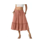 Freeoak Women S Printed High Waisted A-line Midi... - Coupon
