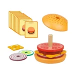 Wooden Burger Stacking Toys Montessori Toys For... - Coupon