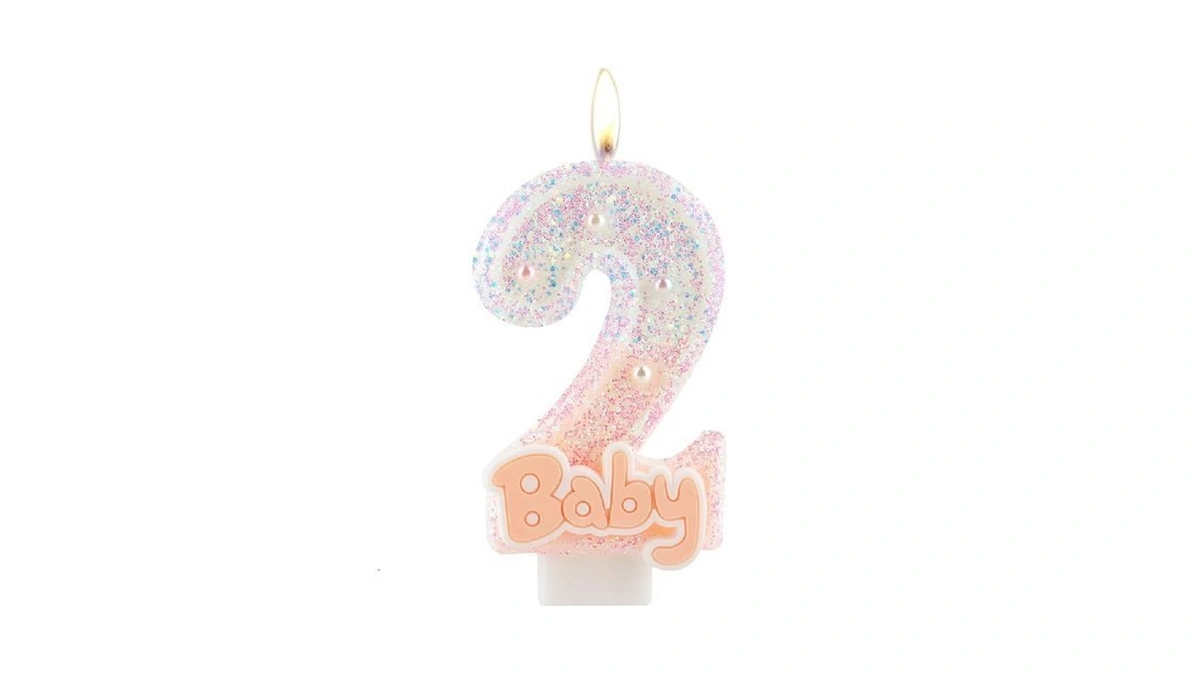 Hongplus Pink Baby Number 2 Birthday Candle 2 8in... - Coupon