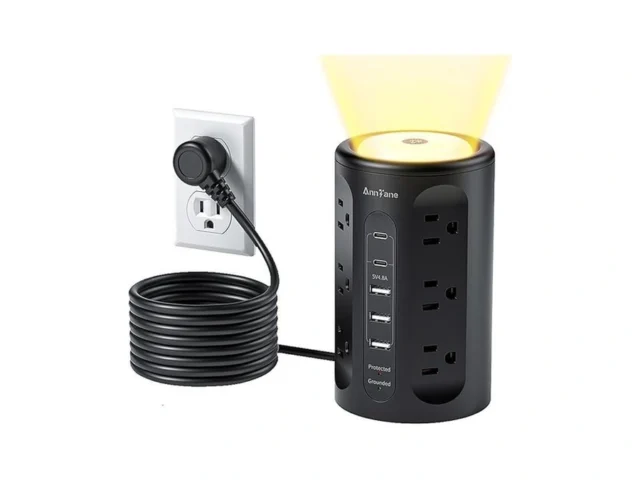 Anntane Power Strip Tower With Night Light Power… – Coupon